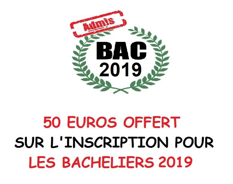 50 euros offert permis BAC 2019